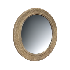 Cove Elm Floor Mirror Round (80cm)