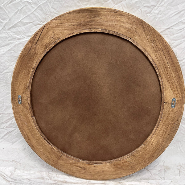 Cove Elm Floor Mirror Round (80cm)