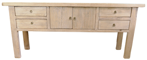Elm Hall Table with Four Drawers